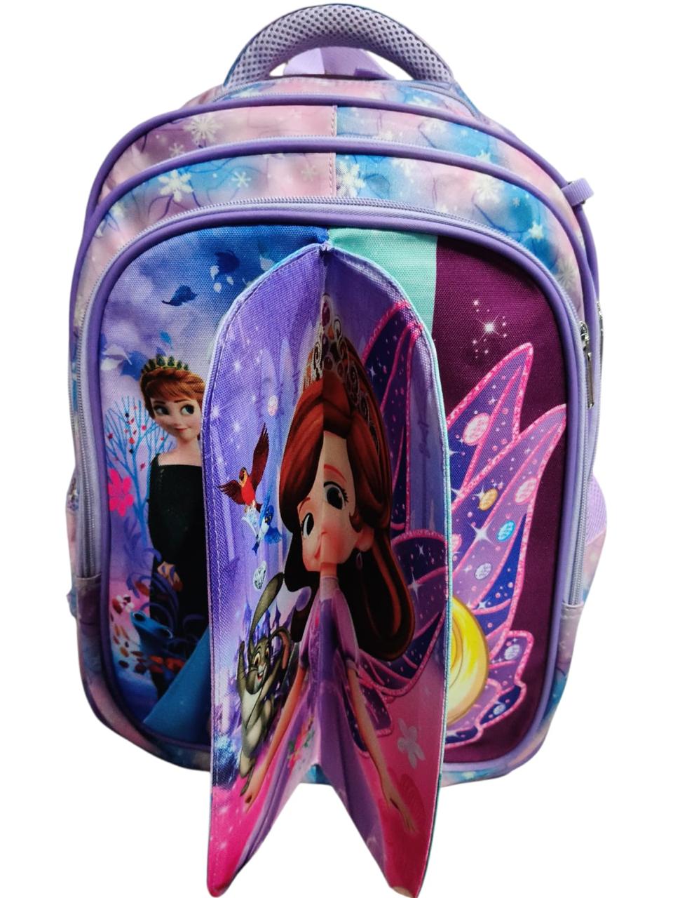 16 Inch 3 IN 1 Character Flaps School Bag For grade 1- grade 3 for Girls BB-078